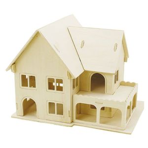 3D houten huis met veranda constructie set   -