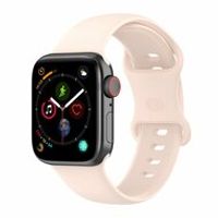 Siliconen sportbandje - Zandroze - Maat: S/M - Geschikt voor Apple Watch 42mm / 44mm / 45mm / 49mm