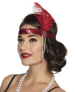 Hoofdband Flapper rood