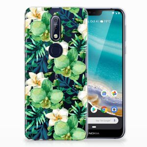 Nokia 7.1 TPU Case Orchidee Groen