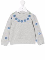 Stella McCartney Kids sweat à fleurs brodées - Gris