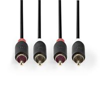 Stereo audiokabel | 2x RCA male - 2x RCA male | 2,0 m | Antraciet [CABW24200AT20] - thumbnail