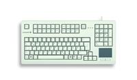 CHERRY TouchBoard G80-11900, Duitse lay-out, QWERTZ toetsenbord, bekabeld toetsenbord, mechanisch toetsenbord, ML-mechanisme, geïntegreerd touchpad, ruimtebesparend, ergonomisch, lichtgrijs