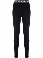 Philipp Plein legging à taille à logo - Noir