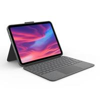 Logitech Combo Touch Detachable 10th Gen iPad Toetsenbordhoes met Groot Precisie-Trackpad, Toetsenbord met Achtergrondverlichting en Smart Connector - UK Engels QWERTY indeling-Layout - Grijs