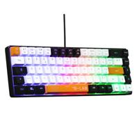The G-Lab Keyz Hydrogen, 60% gamingtoetsenbord, bekabeld, Azerty, meerkleurige achtergrondverlichting, stil, compact formaat TKL- Pc/PS4/Ps5/Xbox - New 2023 (oranje/wit/zwart)