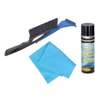 Autoramen 2-in-1 IJskrabber/raamtrekker/borstel 40 cm met anti-condens doek en ruitenontdooier spray - thumbnail