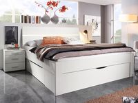 Bed SCARLETT 180x200 cm wit met drie lades met hoofdeinde met led - thumbnail