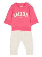 Zadig & Voltaire Kids ensemble haut-pantalon à imprimé Amour - Rose