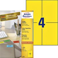 Etiket Avery Zweckform 3459 105x148mm A6 geel 400stuks - thumbnail