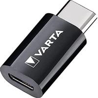 VARTA Laad- en data-micro USB naar USB type C adapter (geschikt voor alle USB type C-compatibele apparaten zoals Apple Macbook 12 (2015, Pro, Samsung Galaxy etc.)