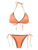 Brigitte bikini dos-nu à broderies - Orange