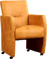 Cognac leren moderne eetkamerfauteuil Pleasure - Kenia Leer Cognac (cognac leer)