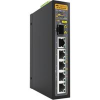 AT-IS130-6GP-80 | 5x 10/100/1000T PoE, 1x 100/1000X SFP, -40°C to 75°C , DIN Rail, DC external PSU Not Included