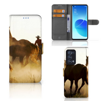 OPPO Reno 6 Pro Plus 5G Telefoonhoesje met Pasjes Design Cowboy - thumbnail