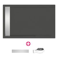 Douchevloer Xenz Easy Tray | 170x80 cm | Incl.Gootcover en Afvoersifon | Acryl | Rechthoek | Antraciet mat - thumbnail