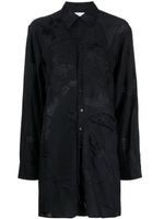 Off-White robe fleurie à manches longues - Noir