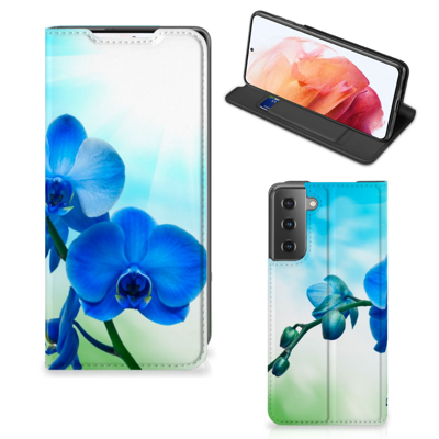 Samsung Galaxy S21 Smart Cover Orchidee Blauw - Cadeau voor je Moeder