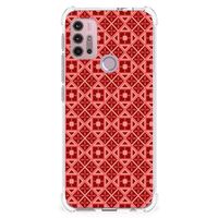 Motorola Moto G30 | G20 | G10 Doorzichtige Silicone Hoesje Batik Rood