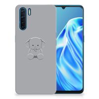 OPPO A91 Telefoonhoesje met Naam Grijs Baby Olifant