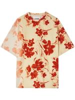 Jil Sander T-shirt met bloemenprint - Beige