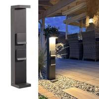 LERNA 600 Elektrische lamp, 2 stopcontacten, lamp, led, 6 W, CCT, 3000 K, 4000 K, IP65, voor tuin, oprit, 230 V, 60 cm