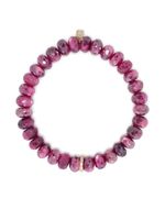 Sydney Evan bracelet en or 14ct serti de diamants et de pierre de lune - Rose