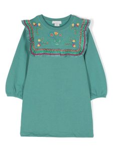 Stella McCartney Kids robe courte brodée à volants - Vert