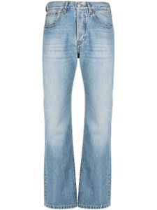 Victoria Beckham jean droit en coton à patch logo - Bleu