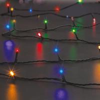 Kerstverlichting - 2x st - gekleurd - 20 meter - 200 led lampjes - zwart snoer - solar