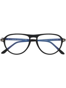 TOM FORD Eyewear lunettes de vue pilote à logo T - Noir