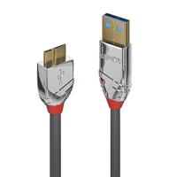 LINDY Cromo Line, 36658, 2 m, USB 3.0 type A naar Micro-B-kabel, antraciet