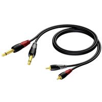 Procab CLA631 Classic 2x RCA - 2x jack verloopkabel 1.5m