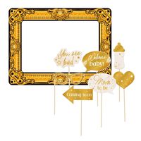 Babyshower foto prop set met frame - 8-delig - opblaasbare fotolijst - photo booth accessoires