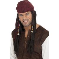 Jack Sparrow carnaval verkleed pruik voor heren - Piraat - Pirates - thumbnail