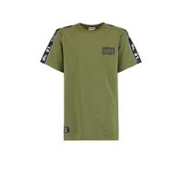 CoolCat Junior T-shirt Ewoud met tekst groen