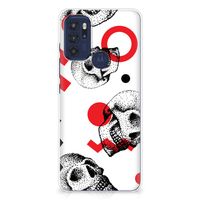 Silicone Back Case Motorola Moto G60s Skull Red