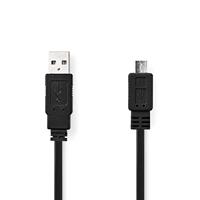Nedis Platte kabel USB 2.0 A stekker - Micro B stekker 1.0 m