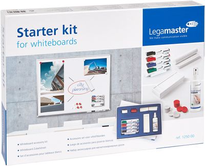 Legamaster STARTER Kit 7-125000 Whiteboardmarker Zwart, Blauw, Rood, Groen Incl. bordwisser, bordreiniger, magneten 27 stuk(s)