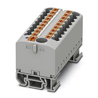 PHOENIX CONTACT PTFIX 6/18X2,5-NS15A GY verdelerblok, blok met horizontale uitlijning en geïntegreerde voeding, 690 V, 24 A, aantal aansluitingen 19, doorsnede 0,14 mm²-4 mm²