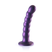 Ouch! by Shots Beaded Silicone G-Spot Dildo - 5'' / 13 cm - Metallic Purple - thumbnail