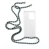 Shop4 - Samsung Galaxy S20 Ultra Hoesje - Zachte Back Case met Koord Camouflage Groen