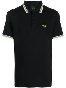 BOSS polo à logo brodé - Noir