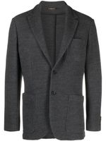 Canali blazer nervuré à simple boutonnage - Gris - thumbnail