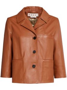 Marni veste en cuir à simple boutonnage - Marron