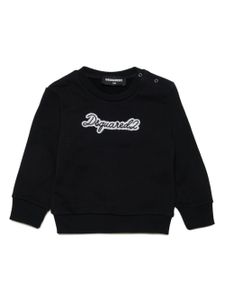 DSQUARED2 KIDS sweat en coton à logo appliqué - Noir