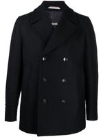 BOSS double-breasted wool-blend coat - Bleu - thumbnail