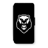 Angry Bear (black): iPhone 7 Flip Hoesje