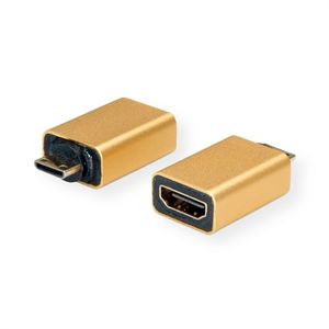 Roline 12.03.3154 Adapter [1x HDMI-stekker C mini - 1x HDMI-bus] Goud (metallic)