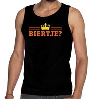 Zwart Biertje en kroon tanktop / mouwloos shirt heren